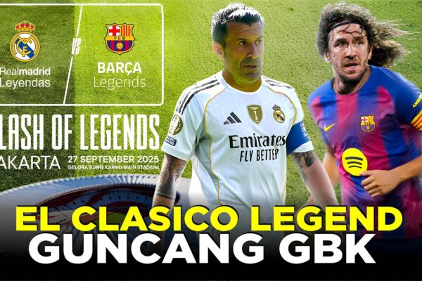 EL CLASICO AKAN GUNCANG STADION GBK! PERTEMUAN BINTANG-BINTANG LEGENDA REAL MADRID VS BARCELONA Youtube Thumbnail image of : EL CLASICO AKAN GUNCANG STADION GBK! PERTEMUAN BINTANG-BINTANG LEGENDA REAL MADRID VS BARCELONA