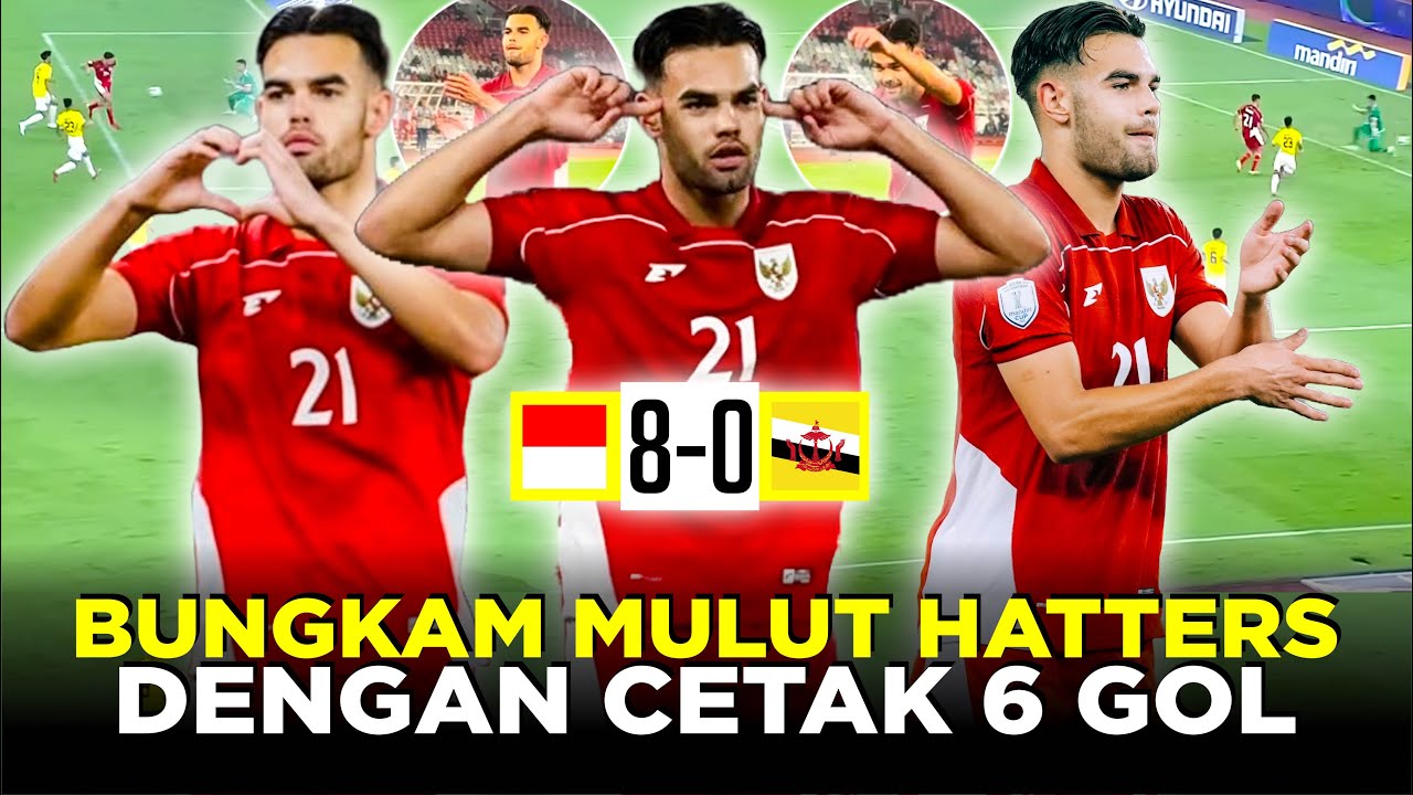 Youtube Thumbnail image of : CARA BERKELAS JENS RAVEN BALAS CIBIRAN DENGAN AMUKAN SETENGAH LUSIN GOL LAWAN BRUNEI 8-0