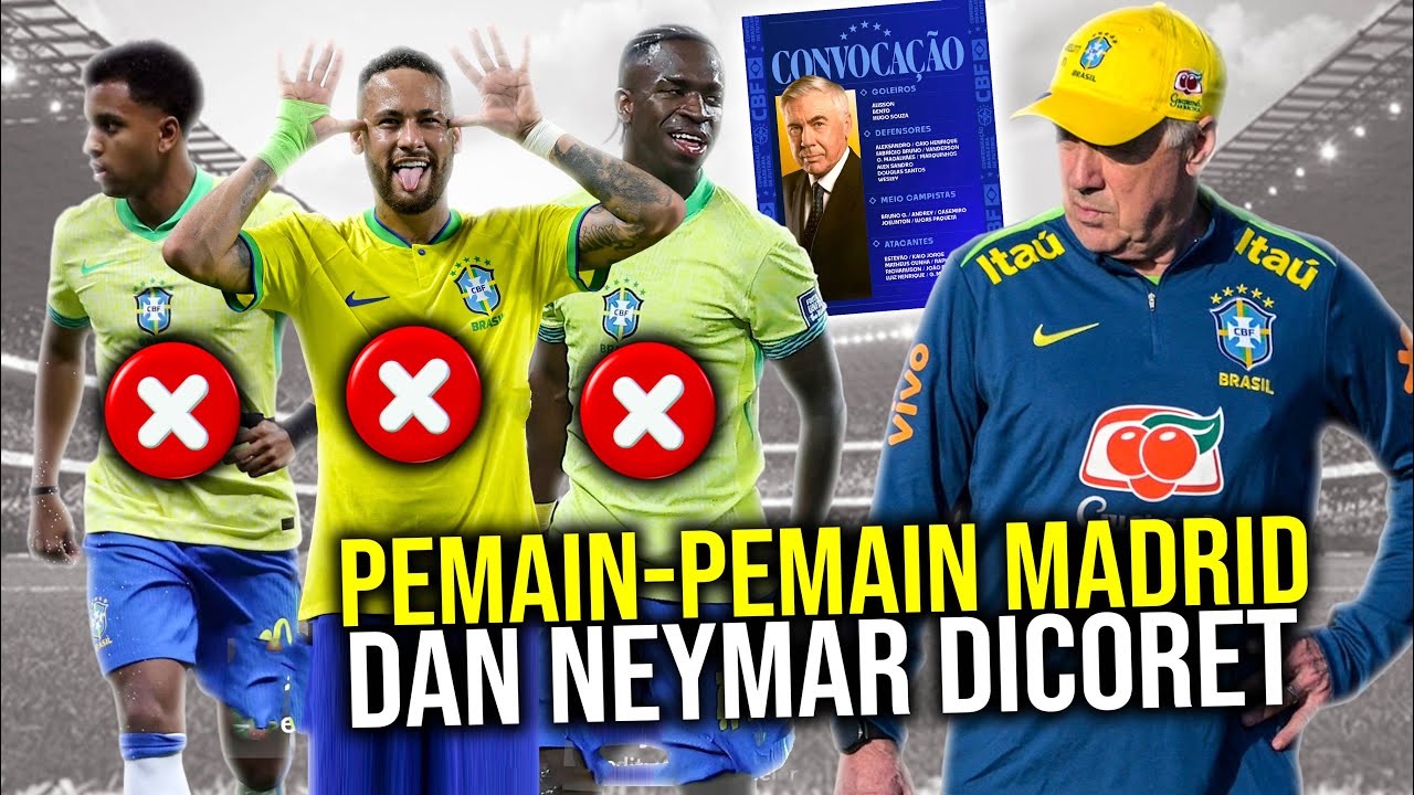 Youtube Thumbnail image of : KEPUTUSAN BERANI ANCELOTTI DI TIMNAS BRASIL! CORET NEYMAR DAN PEMAIN-PEMAIN MADRID
