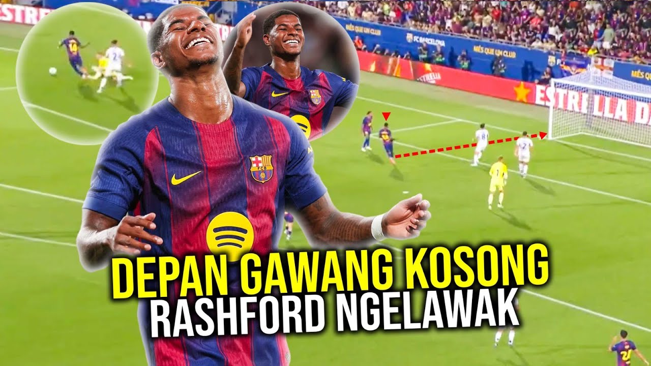 Youtube Thumbnail image of : RAPHINHA SAMPAI TEPUK JIDAT! MOMEN RASHFORD GAGAL BIKIN GOL KE GAWANG KOSONG SAAT BARCA GASAK COMO