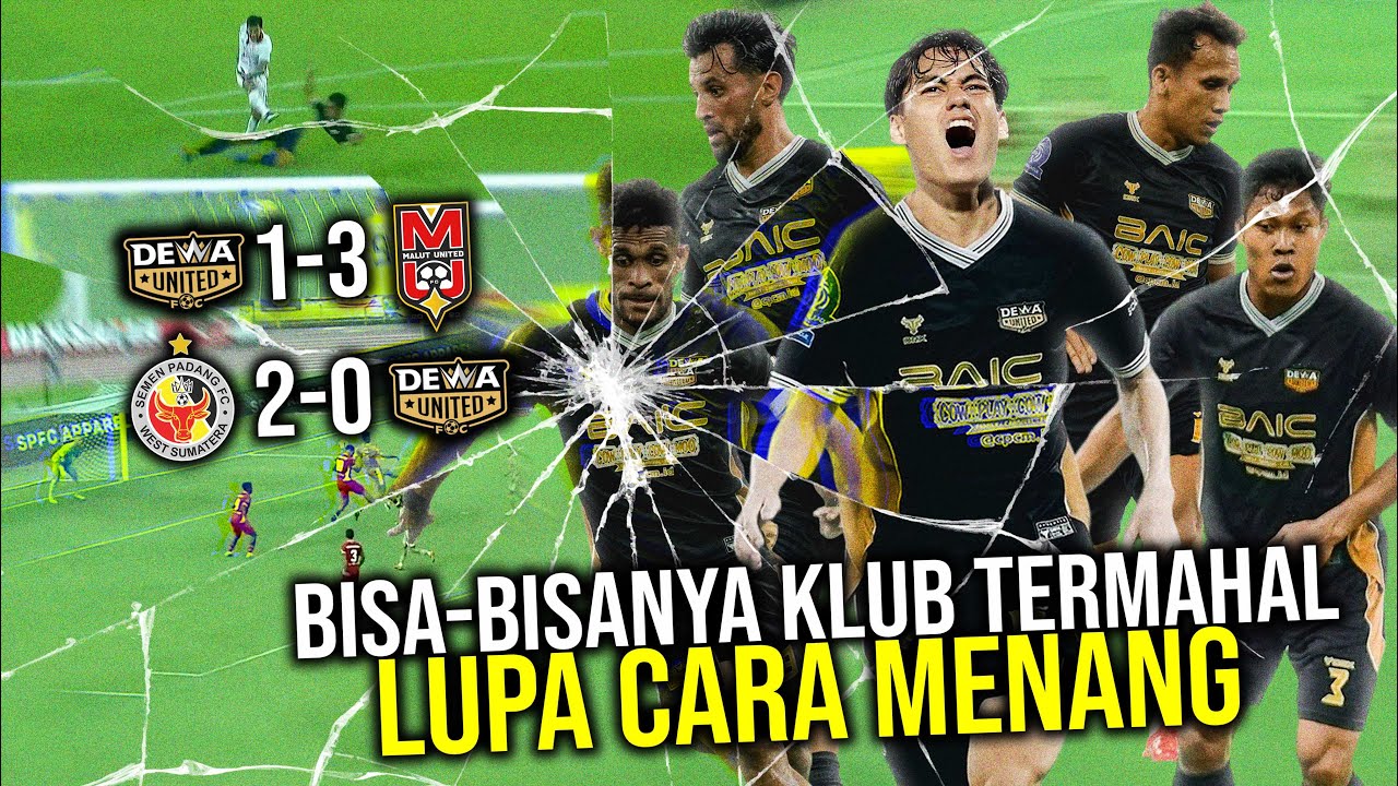 Youtube Thumbnail image of : IRONI DEWA UNITED KLUB TERMAHAL DI LIGA INDONESIA YANG SULIT MENANG MALAH TERPURUK DI ZONA DEGRADASI