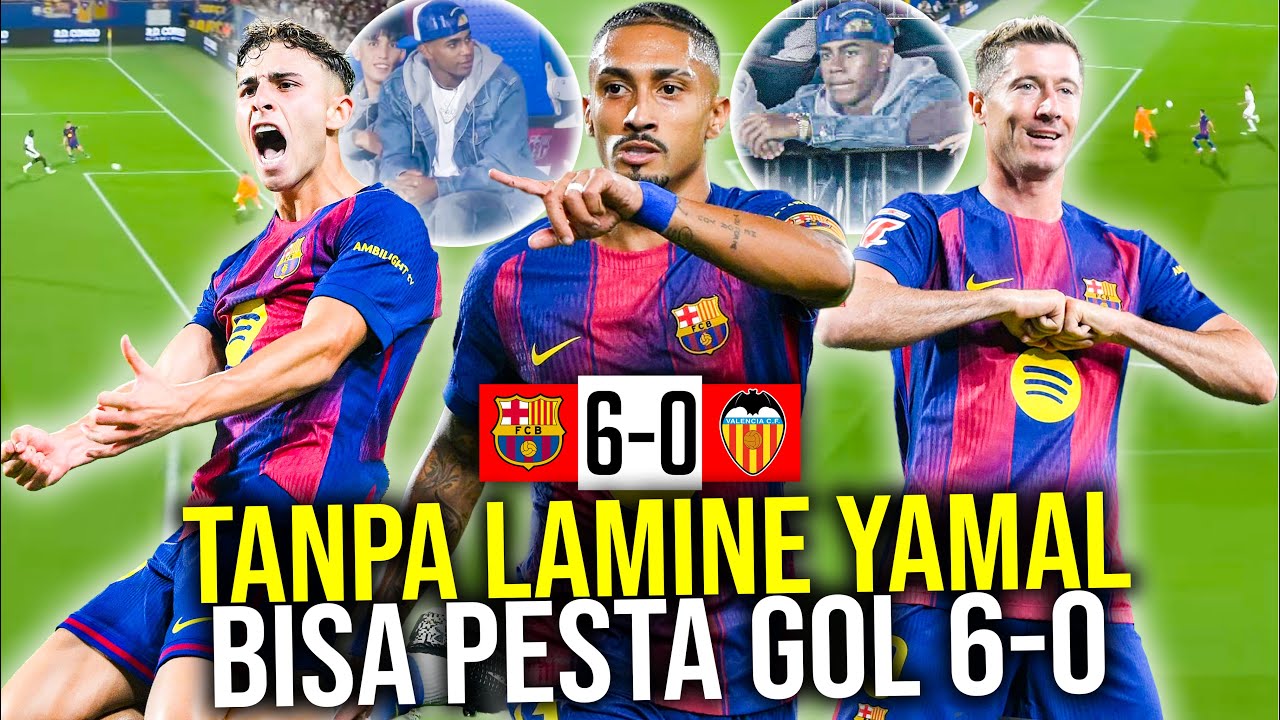 Youtube Thumbnail image of : YAMAL ABSEN BARCELONA MALAH MENGGILA! PERMAK VALENCIA SETENGAH LUSIN TEMPEL KETAT REAL MADRID