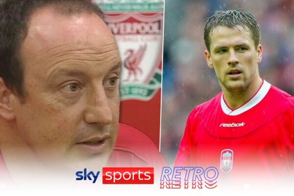 Youtube Thumbnail image of : Liverpool boss Rafa Benitez reacts to Michael Owen's Real Madrid move