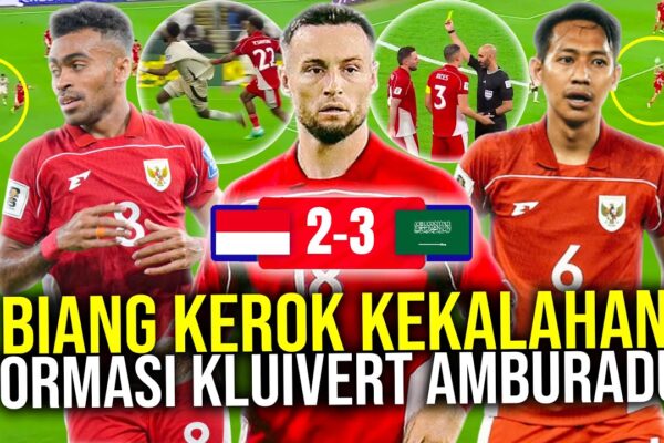 Youtube Thumbnail image of : BIANG KEROK KEKALAHAN TIMNAS LAWAN ARAB! FORMASI ACAK-ACAKAN KLUIVERT PASANG PEMAIN BUKAN DI POSISI