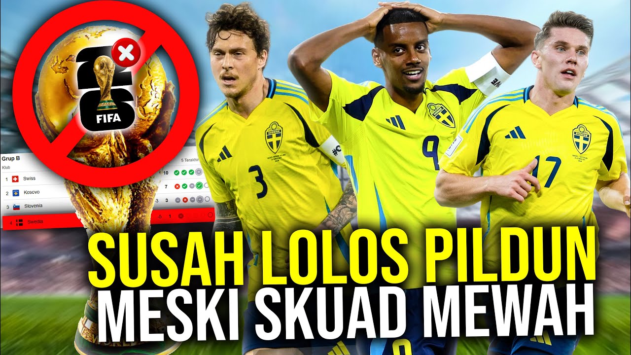 Youtube Thumbnail image of : DUET GYOKERES ISAK TAK BERKUTIK DI KUALIFIKASI PILDUN! SWEDIA BANJIR KRITIK BELUM PERNAH MENANG TER