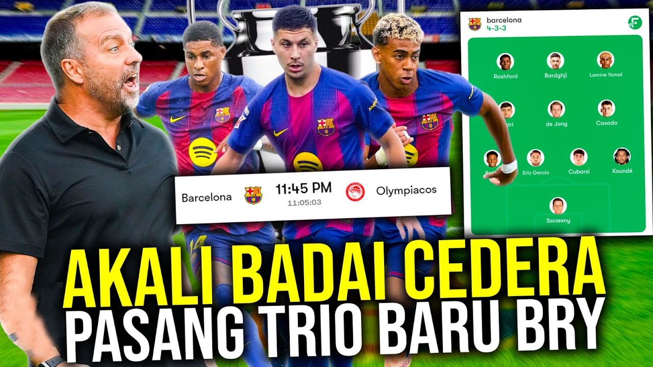 Youtube Thumbnail image of : EKSPERIMEN HANSI FLICK PASANG TRIO BARDGHJI RASHFORD YAMAL AKALI BARCA YANG DITERJANG BADAI CEDERA!