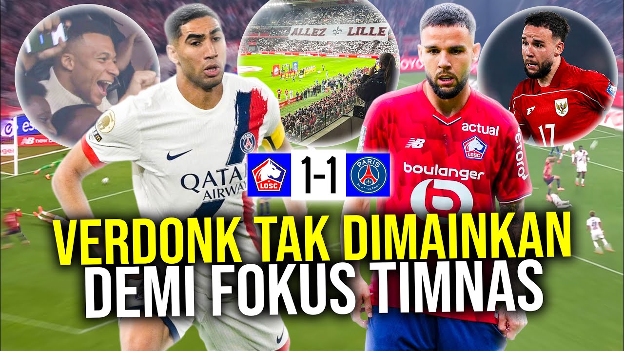 Youtube Thumbnail image of : ABSEN LAWAN PSG VERDONK NONTON DI TRIBUN BARENG MBAPPE! ETHAN JADI PAHLAWAN BAWA LILLE TAHAN IMBANG